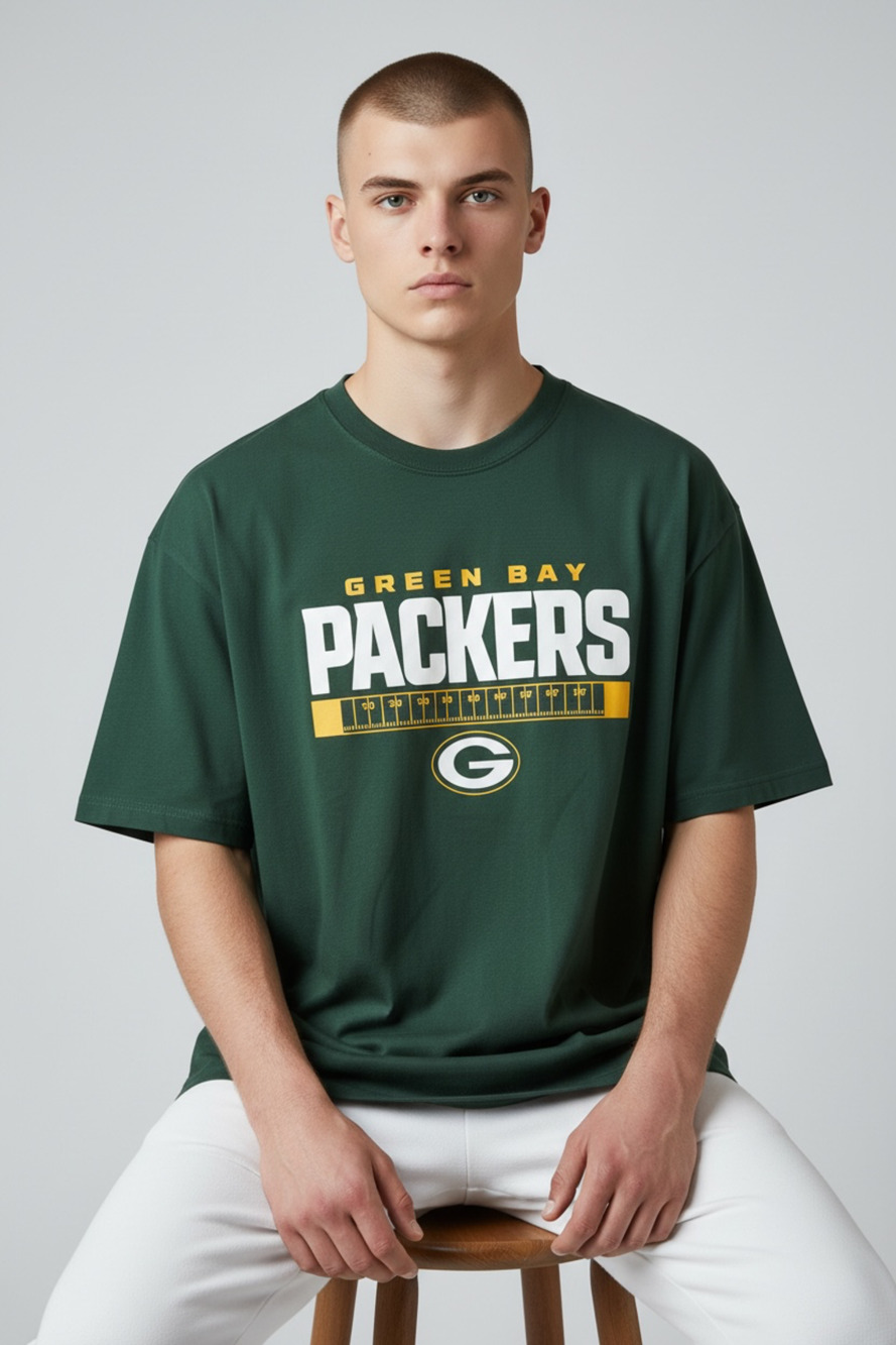 Green Bay Packers Football T-Shirt , Size Lg